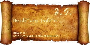Holéczy Iván névjegykártya